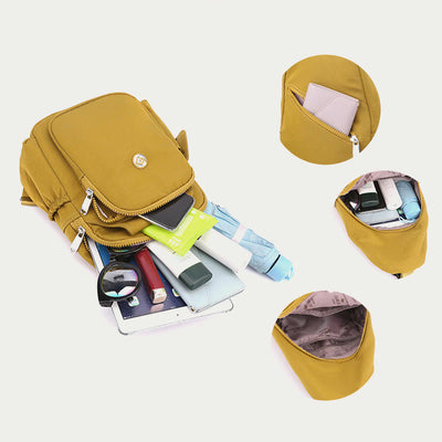 Multifunctional Sling Bag For Women Portable Waterproof Nylon Backpack