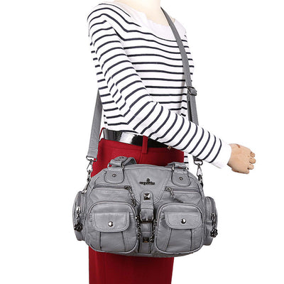 Solid Color Fashion Dumplings Messenger Bag