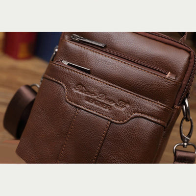 Messenger Bag For Men Vintage Gentle Leather Crossbody Bag