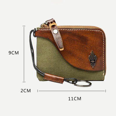Genuine Leather Coin Purse Change Holder for Women Zipper Pouch Wallet
