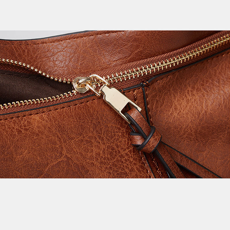 Solid Color Vintage Large Tote