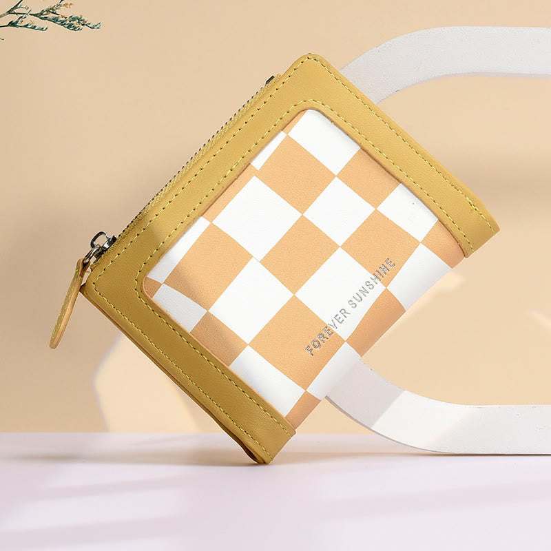 Wallet For Women Protable Light Color Short Leather Money Clip