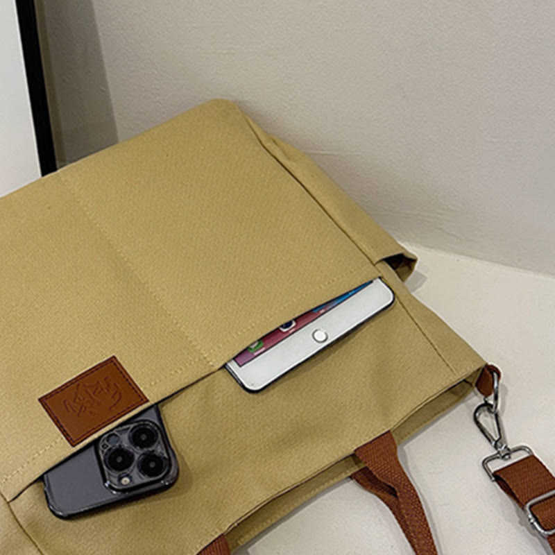 Simple Tote Bag For Women Daily Portable Canvas Crossbody Bag