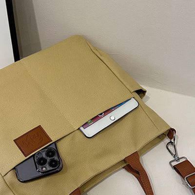 Simple Tote Bag For Women Daily Portable Canvas Crossbody Bag