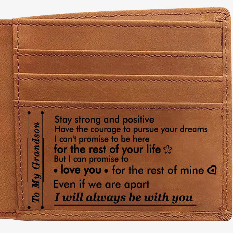 Thin Wallet For Family Laser Inscription Leather Purse Gift