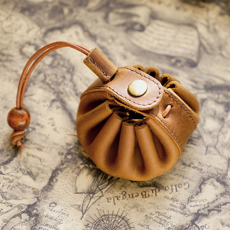 Wallet For Women Handmade Drawstring Mini Leather Students Coin Purse
