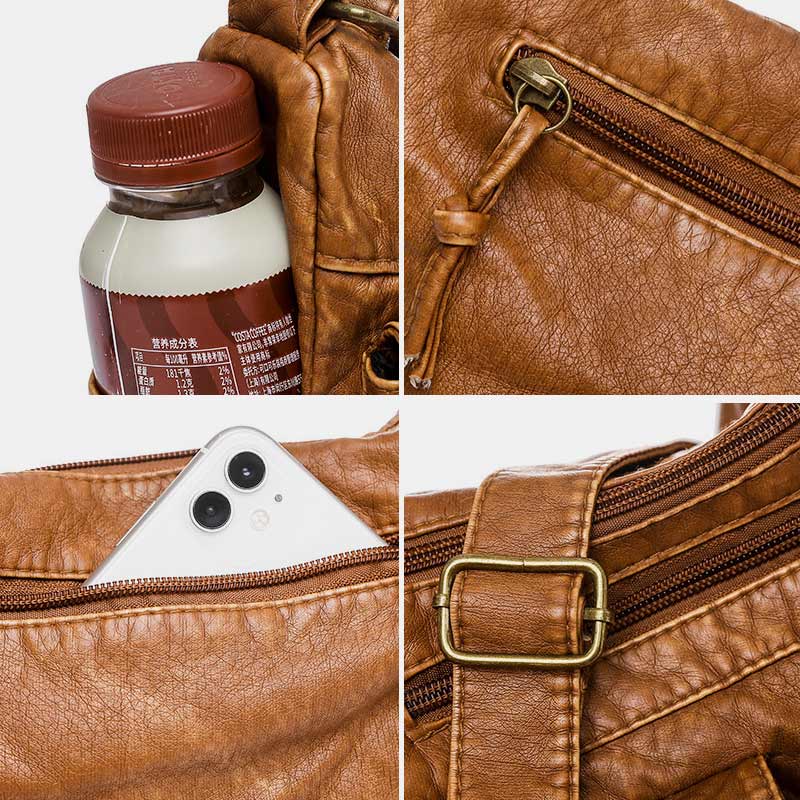 Multi-Pocket Large Capacity Vintage Crossbody Bag