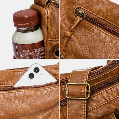 Multi-Pocket Large Capacity Vintage Crossbody Bag