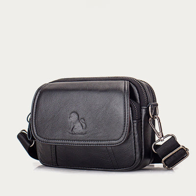 Waist Bag For Men Genuine Leather Horizontal Multi-Functional Phone Bag