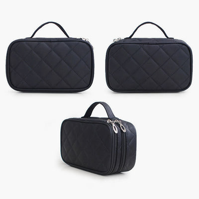 Waterproof Double Compartment Makeup Bag Nylon Portable Storage Bag