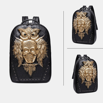 3D Animals Owl Laptop Backpack Designer Waterproof College School Bookbag