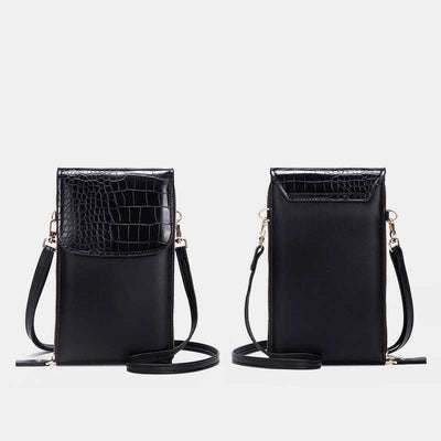 Womens Slim Lightweight Leather Crossbody Phone Bag Credit Card Holder