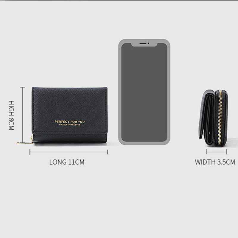 Trifold Multi-Slot Short Wallet Mini Wallet for Women Girls