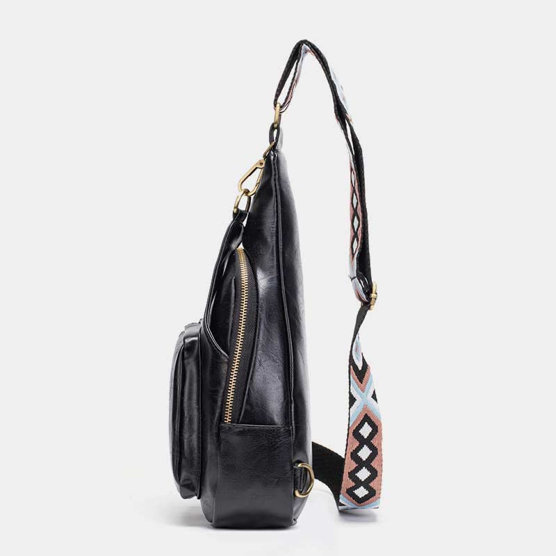 Vintage Soft Leather Sling Bag for Women Large Capacity Shoulder Daypack