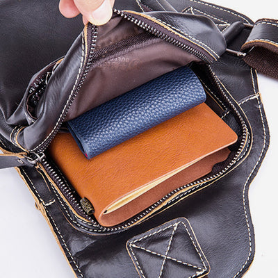 Large Capacity Genuine Leather Sling Bag