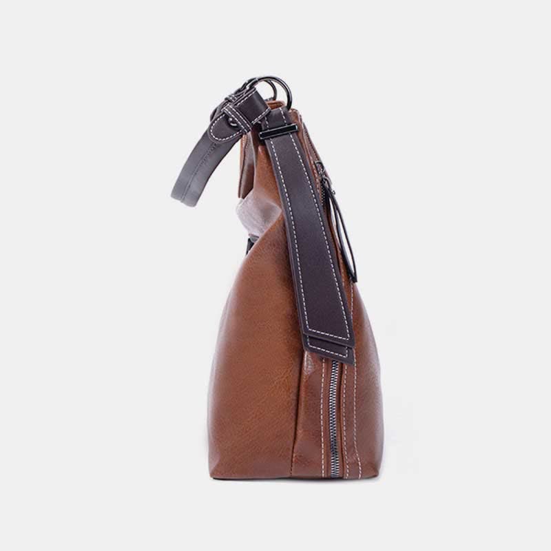 Retro Handbag for Women Large Designer Ladies Hobo Bag Leather Bucket Purse