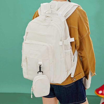Waterproof Multi-Pocket School Backpack Bookbag With Pouch Fit 15.6" Laptop