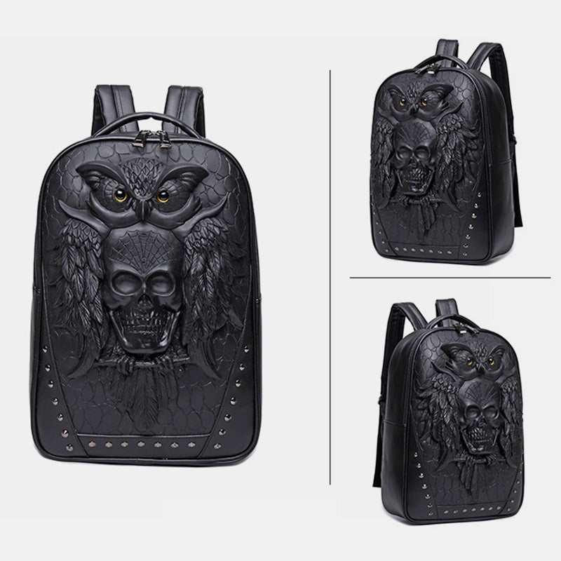 3D Animals Owl Laptop Backpack Designer Waterproof College School Bookbag