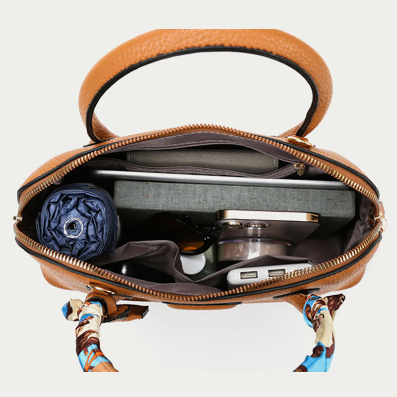 Top-Handle Bag For Women Vintage Thin Silk Scarf Handle