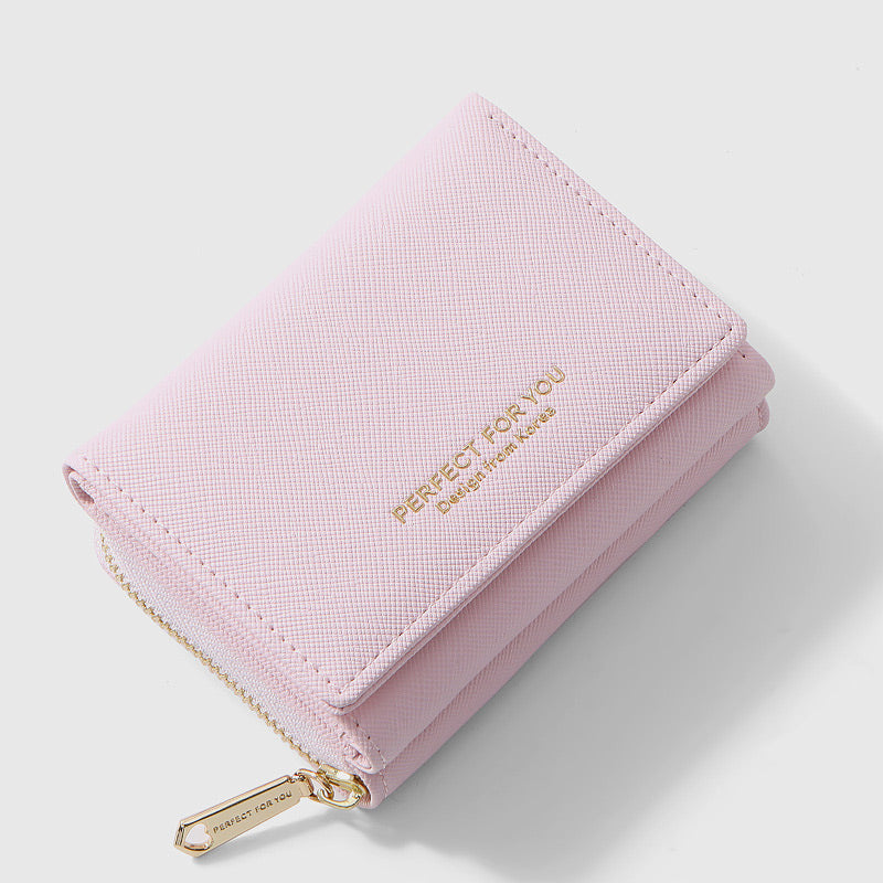 Trifold Multi-Slot Short Wallet Mini Wallet for Women Girls