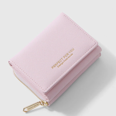 Trifold Multi-Slot Short Wallet Mini Wallet for Women Girls