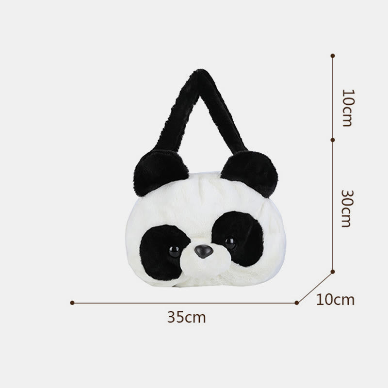 Cute Panda Shoulder Bag For Women Plush Underarm Bag