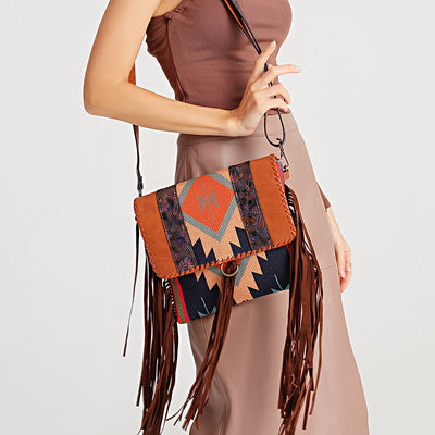 Crossbody Bag For Women Vintage Tassel Large Capacity Shopping Bag