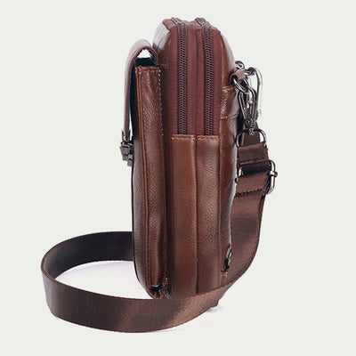 Small Messenger Bag For Men Business Genuine Leather Portable Bag