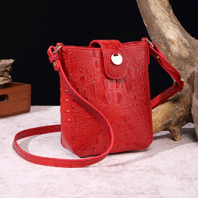 Crossbody Bag For Women Retro Crocodile Pattern Phone Bag