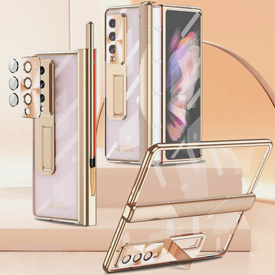 Magnetic Hinge Protection Phone Case for Galaxy Z Fold 3/4/5/6 with S Pen Holder