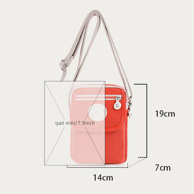 Mini Corssbody Bag Waterproof Nylon Solid Color Simple Shopping Bag
