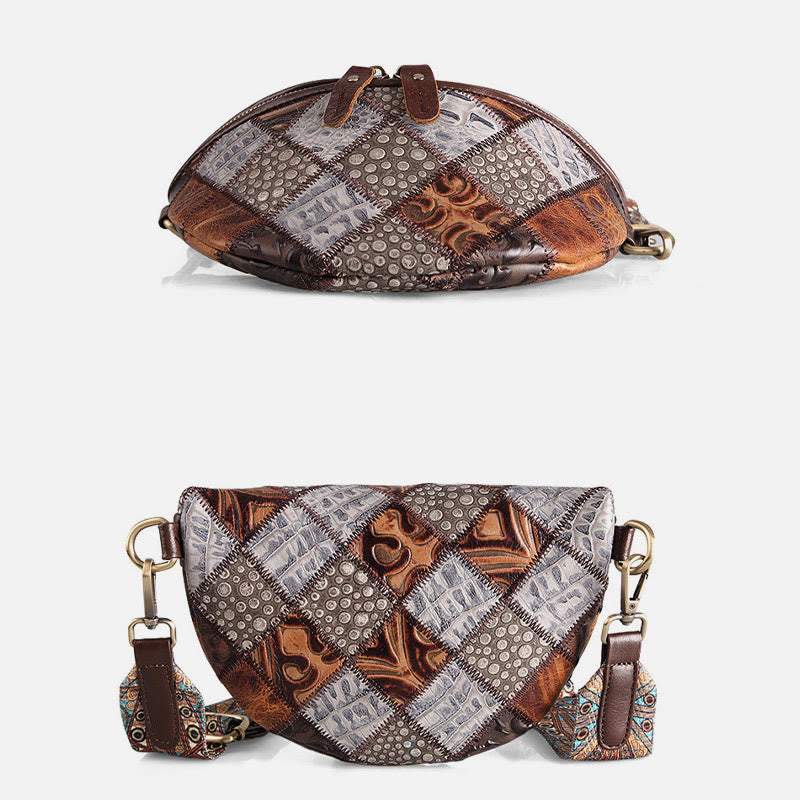 Women Crossbody Sling Bag Wide Adjustable Strap Leather Waist Bag