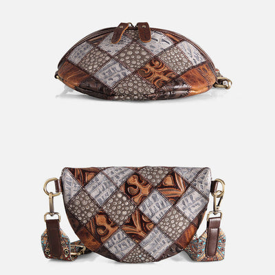 Women Crossbody Sling Bag Wide Adjustable Strap Leather Waist Bag