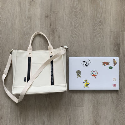 Laptop Tote Handbag Canvas Shoulder Bag Briefcase for Travel Office School