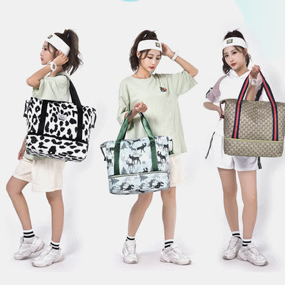 Duffel Bag for Women Sports Handbag with Wet Pocket Shoe Compartment