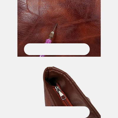 Women Soft Faux Leather Tote Shoulder Bag Large Capacity Handbag