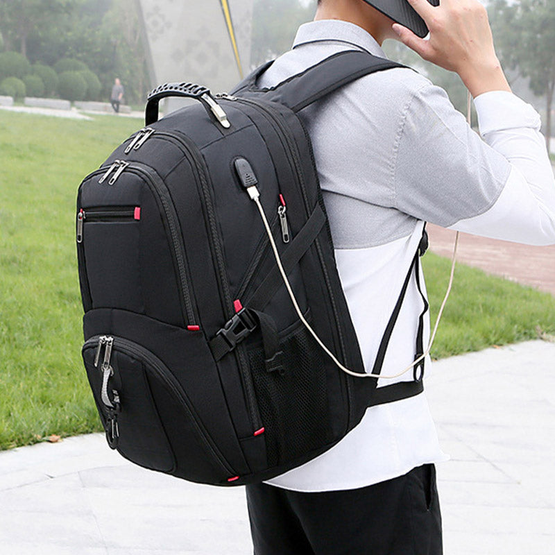 Extra Large Multi Pocket Business Laptop Backpack with USB Charger
