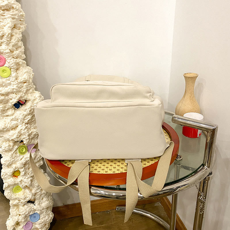 Backpack for Women Minimalist Plain Color Nylon Outdoor School Daypack