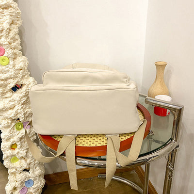 Backpack for Women Minimalist Plain Color Nylon Outdoor School Daypack