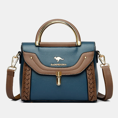 Elegant Dating Handbag For Women Buckle Leather Square Crossbody Bag