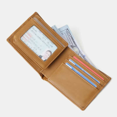 Personalized Engraved Mens Wallet Trifold Leather Wallet Card Holder