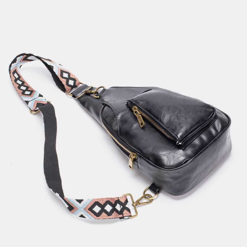 Vintage Soft Leather Sling Bag for Women Large Capacity Shoulder Daypack