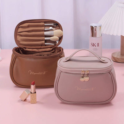 Minimalist Storage Bag Womens Travel Portable Leather Makeup Bag