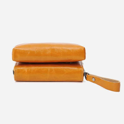 Genuine Leather Coin Purse Pouch Wallet Change Purse with Detachable Pocket