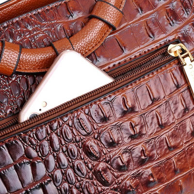 Large Capacity Vintage Embossing Crossbody Bag Top-Handle Bag