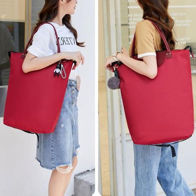 Multifunctional Portable Trolley For Women Detachable Folding Wheel Tote