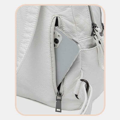 Soft Leather Backpack for Women Fashion Designer Travel Ladies Daypack