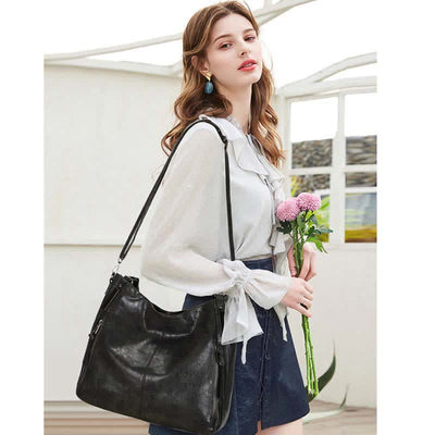 Leather Hobo Handbags for Women Designer Shoulder Purses Crossbody Tote