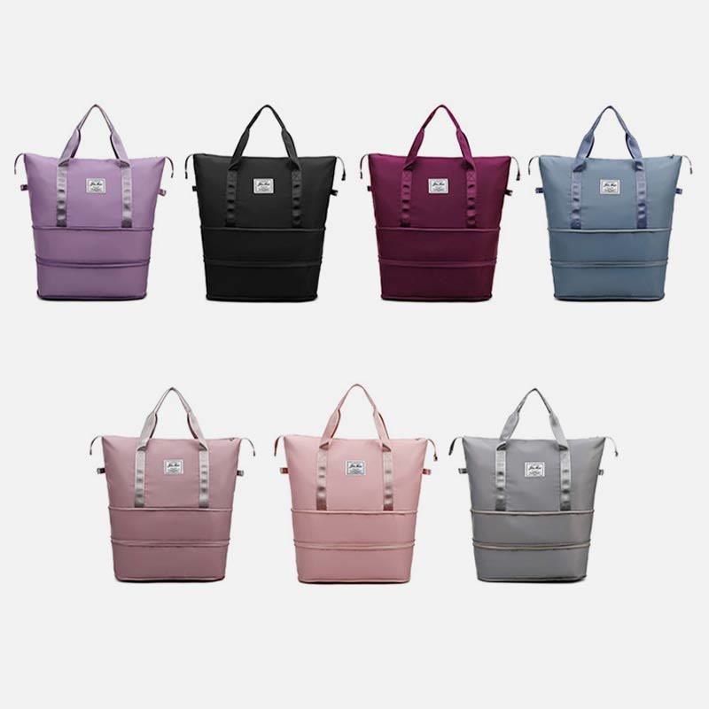 Women Double Expansion Travel Bag Large Lightweight Oxford Duffel Bag