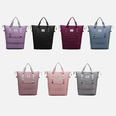 Women Double Expansion Travel Bag Large Lightweight Oxford Duffel Bag